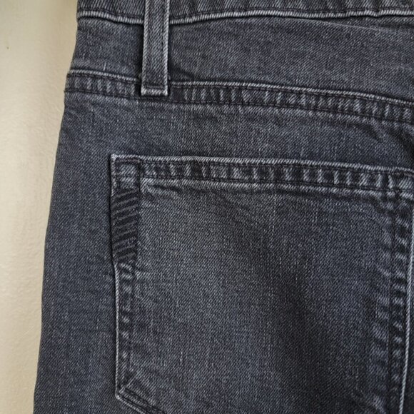 Paige 27 Hoxton Straight Leg Ankle Black Moonlight Fog Side Frayed Cropped Jeans - Picture 14 of 16